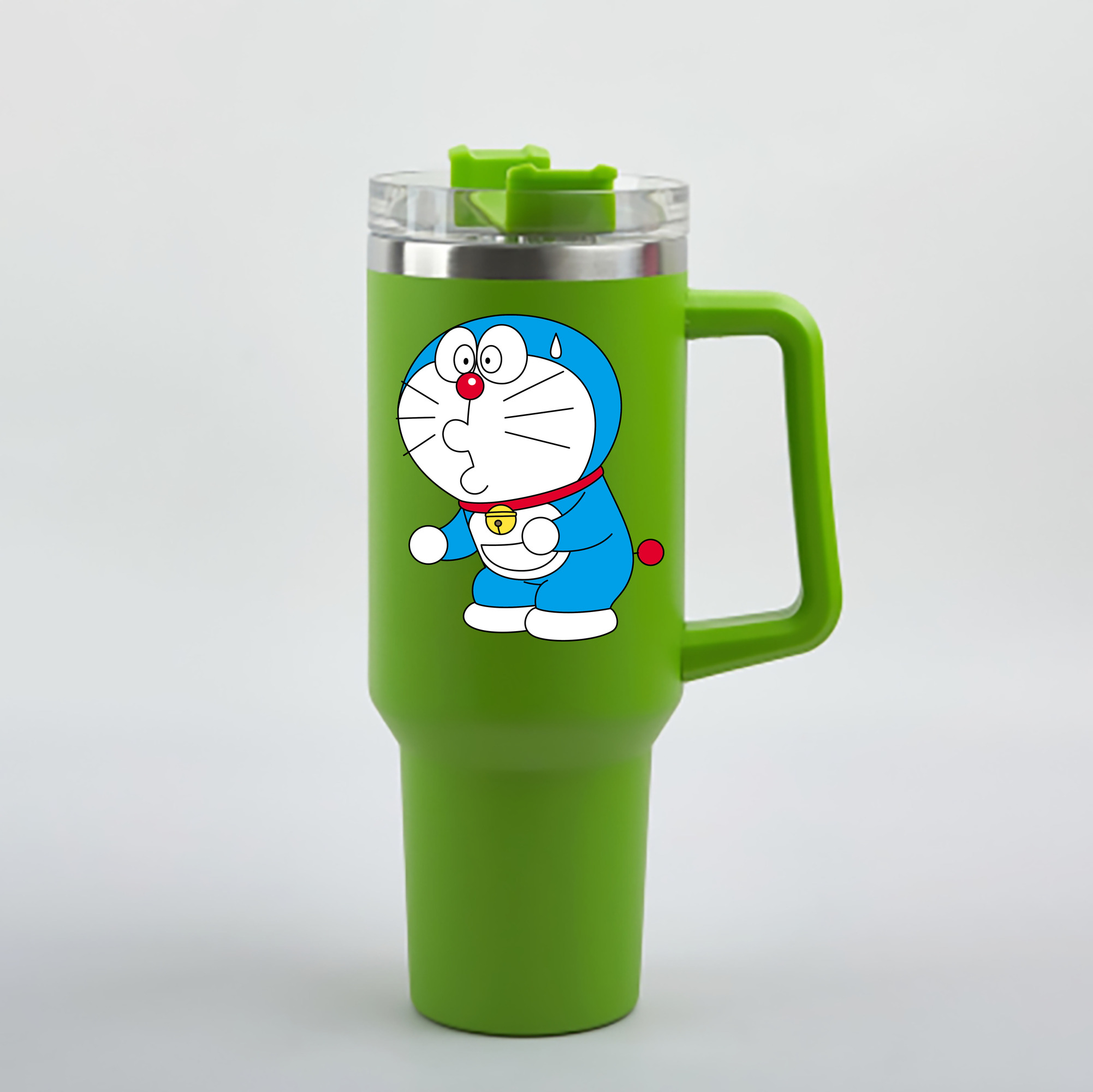 （画像用） ドラえもん Doraemon 1200mL車用タンブラー - クリスタルステッカー（プラスチックストロー付き）